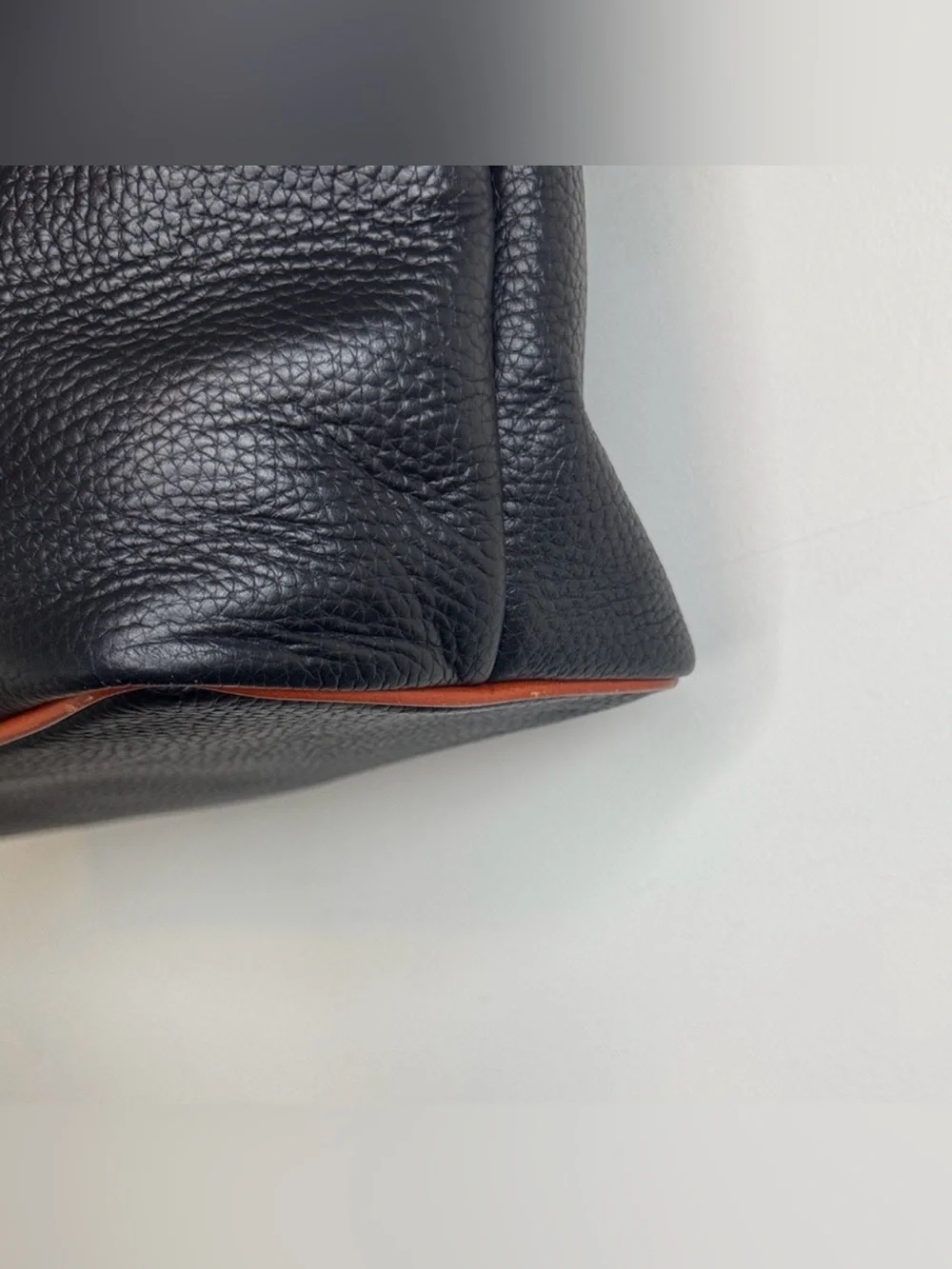 Dooney & Bourke Pebble Grain Tote bag in black with tan leather trim
